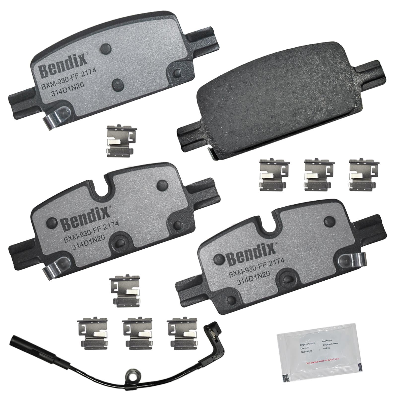 Bendix MKD2174FM Heavy Duty Rear Brake Pads with Wear Sensor